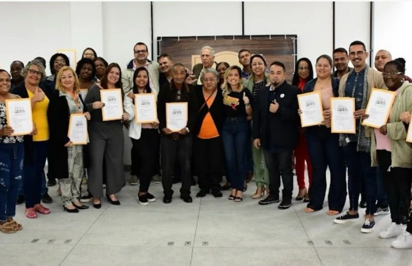 Fotografia de registro da posse do Conselho Municipal da Pessoa Idosa de Belford Roxo em 2022